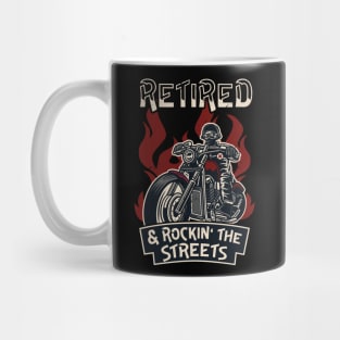 Retired Biker Rockin' Streets Motorcycle Mug